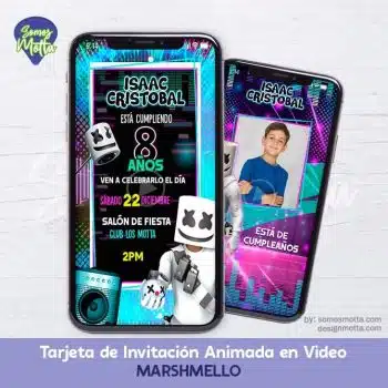 TARJETA DE INVITACIÓN DE DJ MARSHMELLO