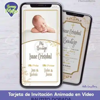 TARJETA DE INVITACIÓN PARA BAUTIZO