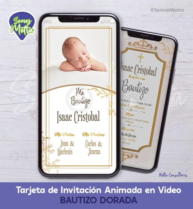 TARJETA DE INVITACIÓN PARA BAUTIZO