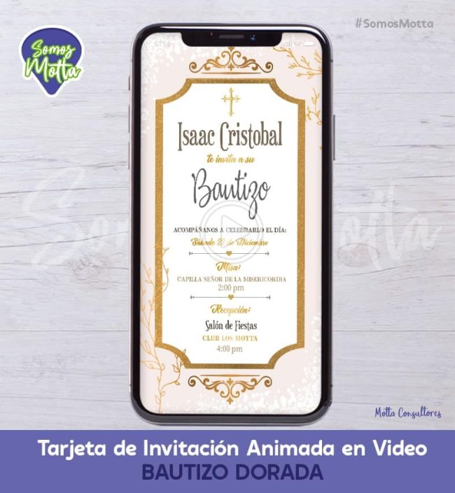 TARJETA DE INVITACIÓN PARA BAUTIZO