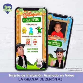 TARJETA DE INVITACIÓN FIESTA LA GRANJA DE ZENÓN #2