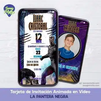 TARJETA DE INVITACIÓN LA PANTERA NEGRA