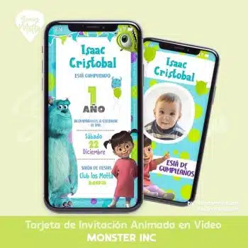 TARJETA DE INVITACIÓN MONSTERS INC NIÑO