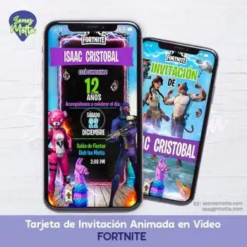 TARJETA DE INVITACIÓN DE FORTNITE