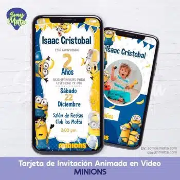 TARJETA DE INVITACIÓN DE MINIONS