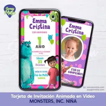 TARJETA DE INVITACIÓN MONSTERS INC BOO