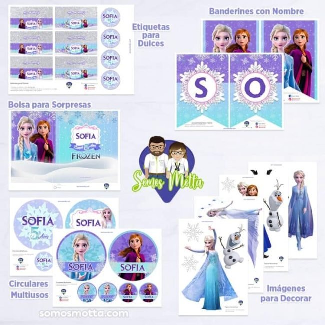 KIT DE FIESTA DE FROZEN IMPRIMIBLE