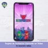 TARJETA INVITACIÓN PJ MASKS NIÑA HÉROES EN PIJAMA