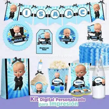 KIT DE FIESTA JEFE EN PAÑALES IMPRIMIBLE