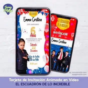 TARJETA DE INVITACIÓN ESCUADRÓN DE LO INCREÍBLE