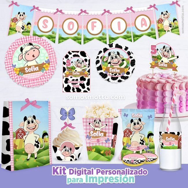 KIT IMPRIMIBLE DE FIESTA LA VACA LOLA