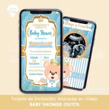 TARJETA INVITACIÓN BABY SHOWER OSOS