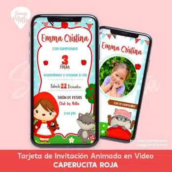 TARJETA DE INVITACIÓN CAPERUCITA ROJA