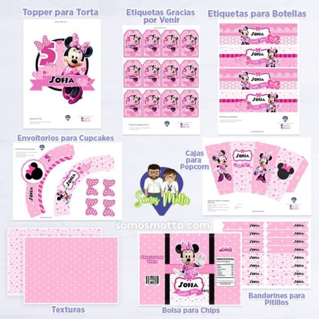 KIT IMPRIMIBLE DE FIESTA MINNIE ROSADA