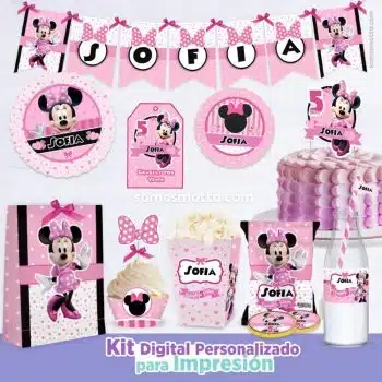 KIT IMPRIMIBLE DE FIESTA MINNIE ROSADA