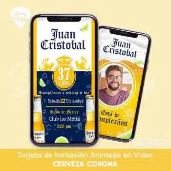 TARJETA DE INVITACIÓN CERVEZA CORONA