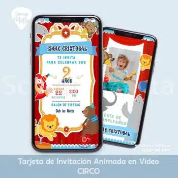 TARJETA DE INVITACIÓN CIRCO DE CARNAVAL