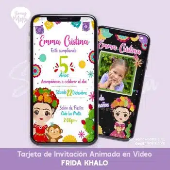 TARJETA DE INVITACIÓN FRIDA KAHLO