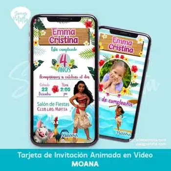 VIDEO TARJETA DE INVITACIÓN MOANA