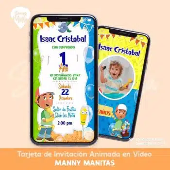 TARJETA DE INVITACIÓN MANNY MANITAS