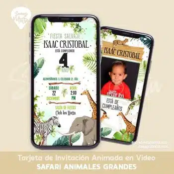 INVITACIÓN DIGITAL ANIMALES DE LA SELVA