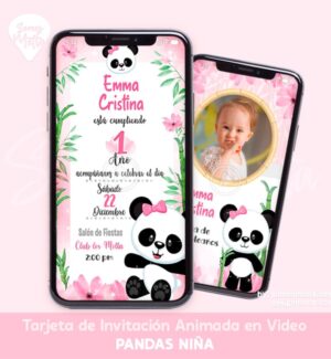 TARJETA DE INVITACIÓN OSITA PANDA