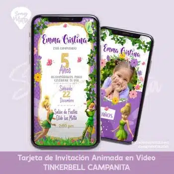 TARJETA DE INVITACIÓN CAMPANITA TINKERBELL