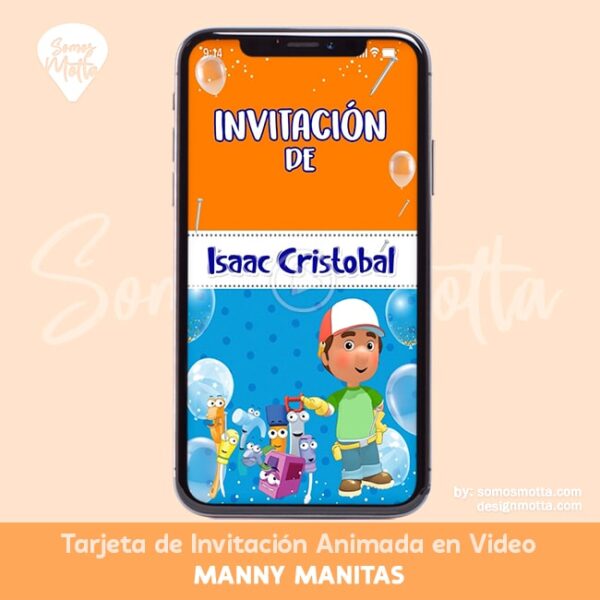 TARJETA DE INVITACIÓN MANNY MANITAS