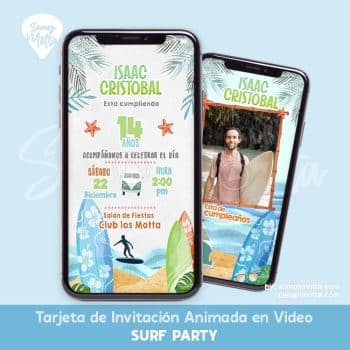 INVITACIÓN ANIMADA SURF PARTY