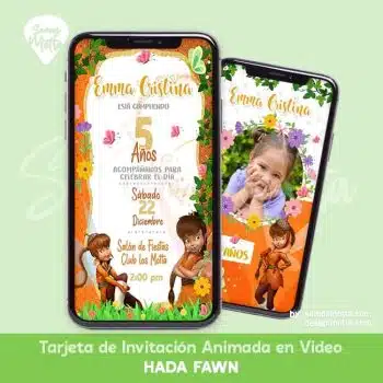 TARJETA INVITACIÓN HADA FAWN DISNEY