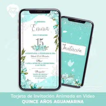 INVITACIÓN DIGITAL 15 AÑOS AGUAMARINA