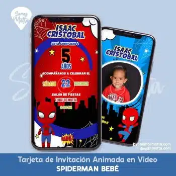 INVITACIÓN DIGITAL SPIDERMAN BEBÉ