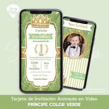 INVITACIÓN DIGITAL PRÍNCIPE COLOR VERDE