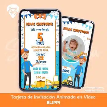 INVITACIÓN DIGITAL CUMPLEAÑOS BLIPPI