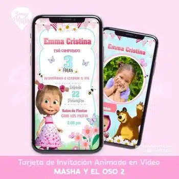 INVITACIÓN DIGITAL MASHA Y EL OSO