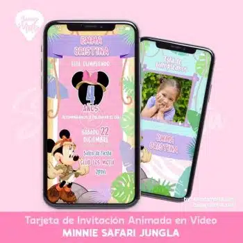 INVITACION DIGITAL MINNIE SAFARI