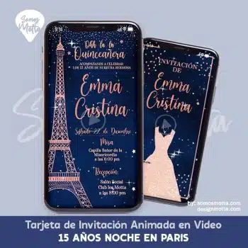 INVITACIÓN QUINCE AÑOS NOCHE EN PARÍS