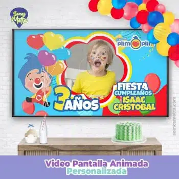 VIDEO PANTALLA PARA FONDO DE CUMPLEAÑOS DE PLIM PLIM