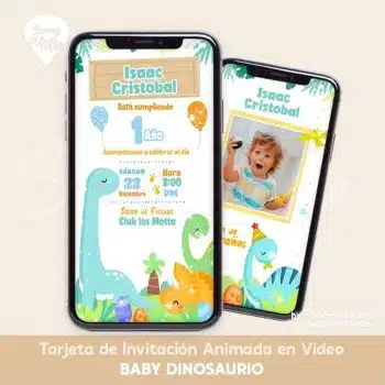 VÍDEO INVITACIÓN DE DINOSAURIOS BEBÉ