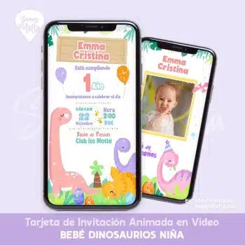 VIDEO INVITACIÓN DINOSAURIOS PARA NIÑA