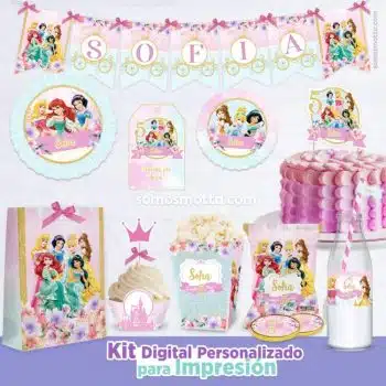 KIT IMPRIMIBLE DE FIESTA PRINCESAS DE DISNEY