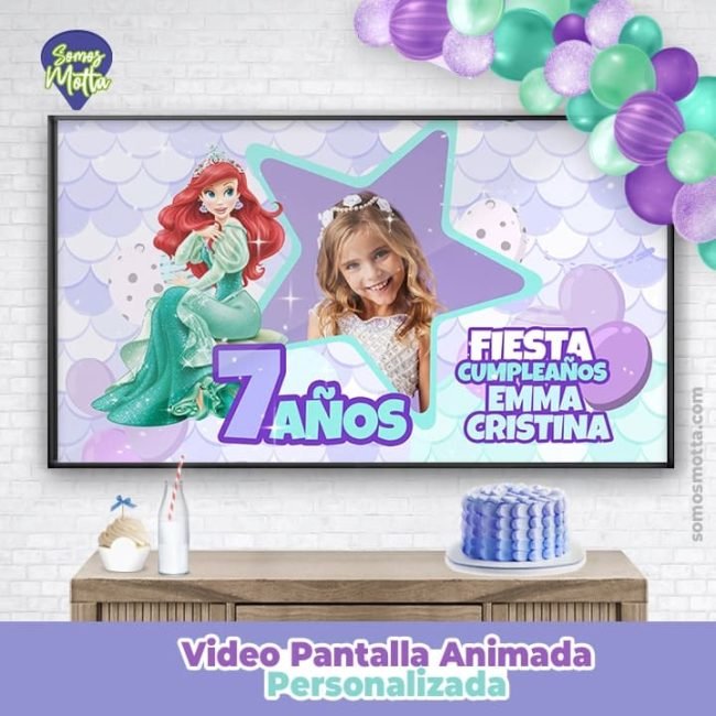 VIDEO PANTALLA CUMPLEAÑOS DE ARIEL LA SIRENITA