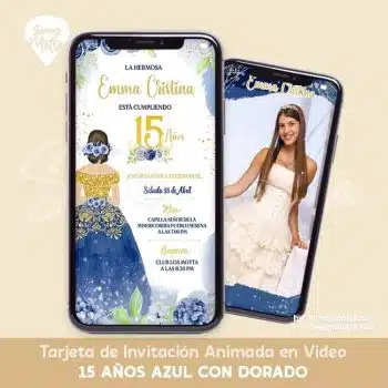 VIDEO INVITACIÓN XV AÑOS AZUL CON DORADO