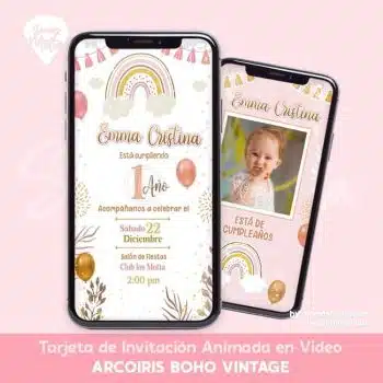 VIDEO INVITACIÓN ARCOIRIS BOHO VINTAGE