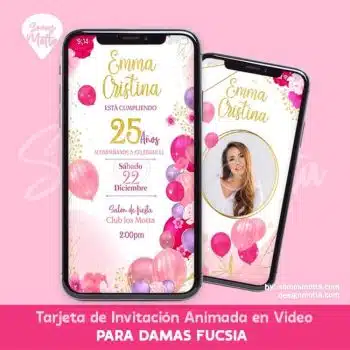 VIDEO INVITACIÓN PARA DAMA EN FUCSIA