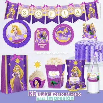 KIT IMPRIMIBLE RAPUNZEL DECORACIÓN