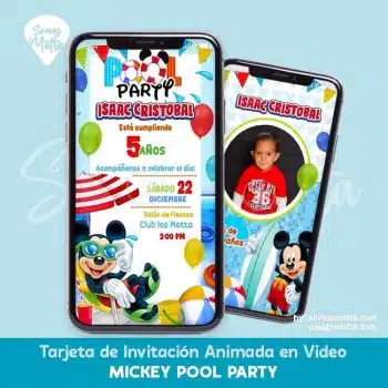 INVITACIÓN MICKEY POOL PARTY PISCINA