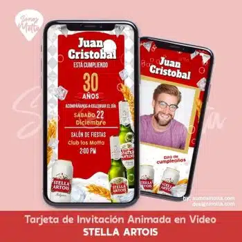 INVITACIÓN CABALLERO DE CERVEZA STELLA ARTOIS