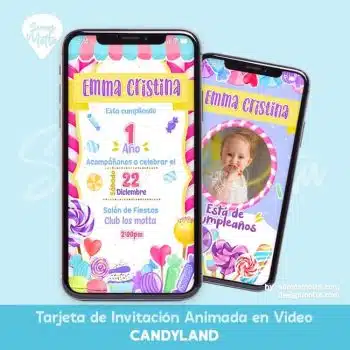 TARJETA INVITACIÓN DE CANDYLAND