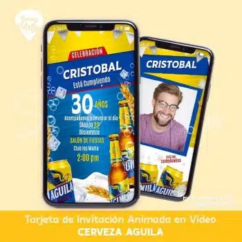 INVITACIÓN DE CERVEZA AGUILA PARA CABALLERO